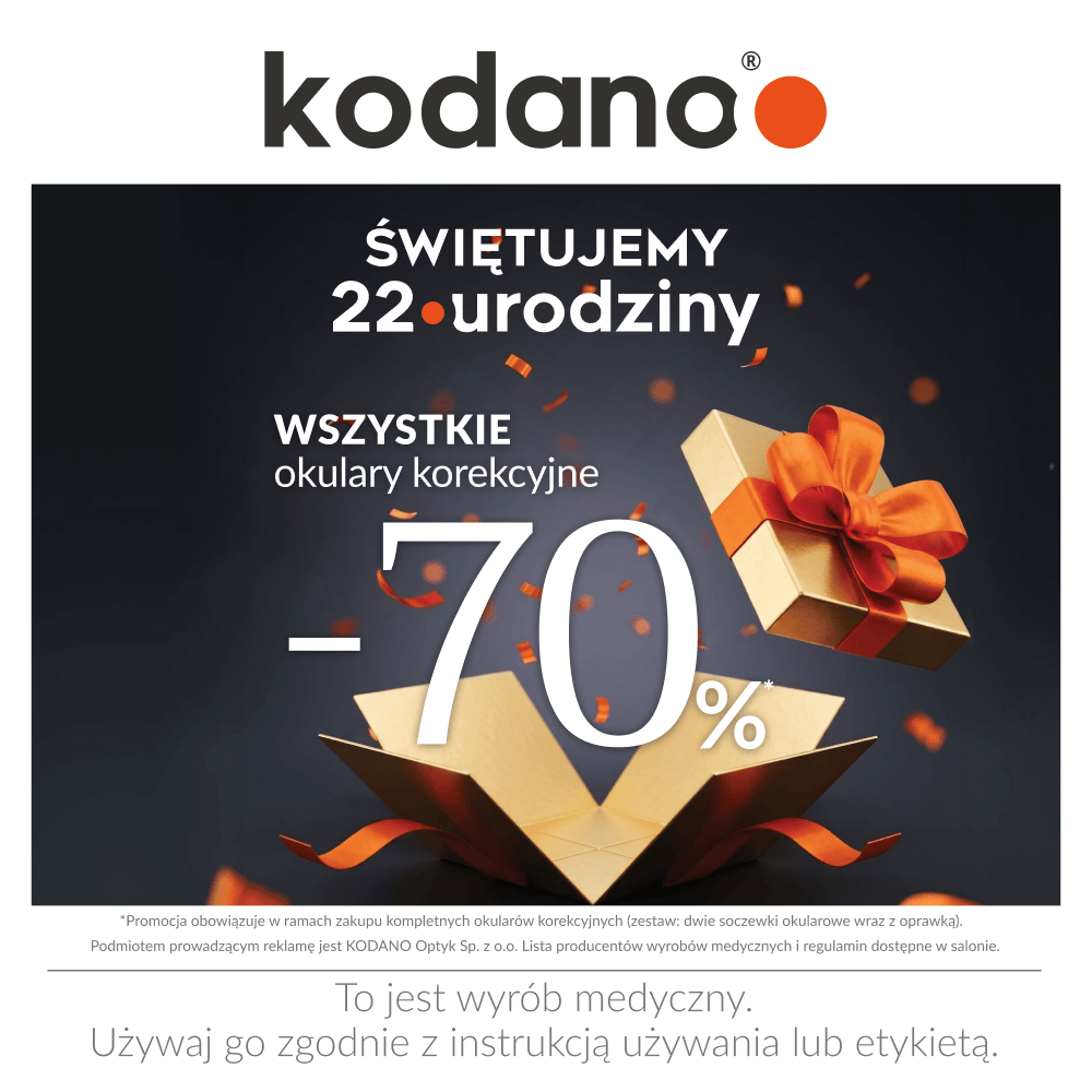 Świętujemy 22. urodziny - wszystkie okulary korekcyjne 70% taniej!