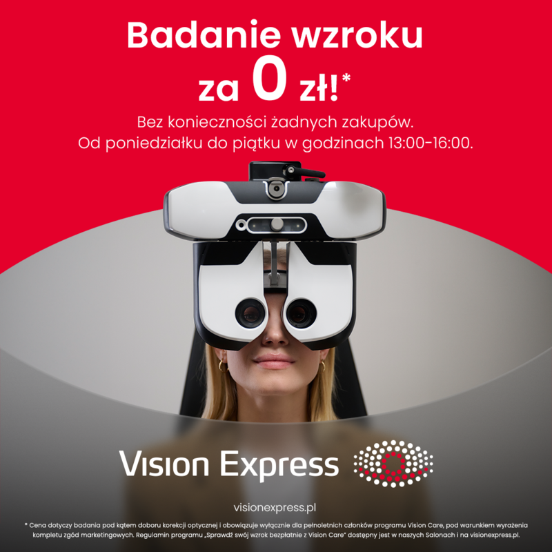 Badanie wzroku za  0  zł!  *